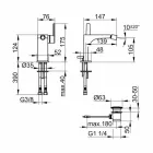Modern 1-greps bidéblandare i metall med avlopp - Etto Viadurini