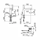 Modern 1-grepps handfatblandare med metallavlopp - Pinto Viadurini