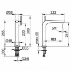 Modern 1-greppsblandare för handfat utan metallavlopp - Pinto Viadurini