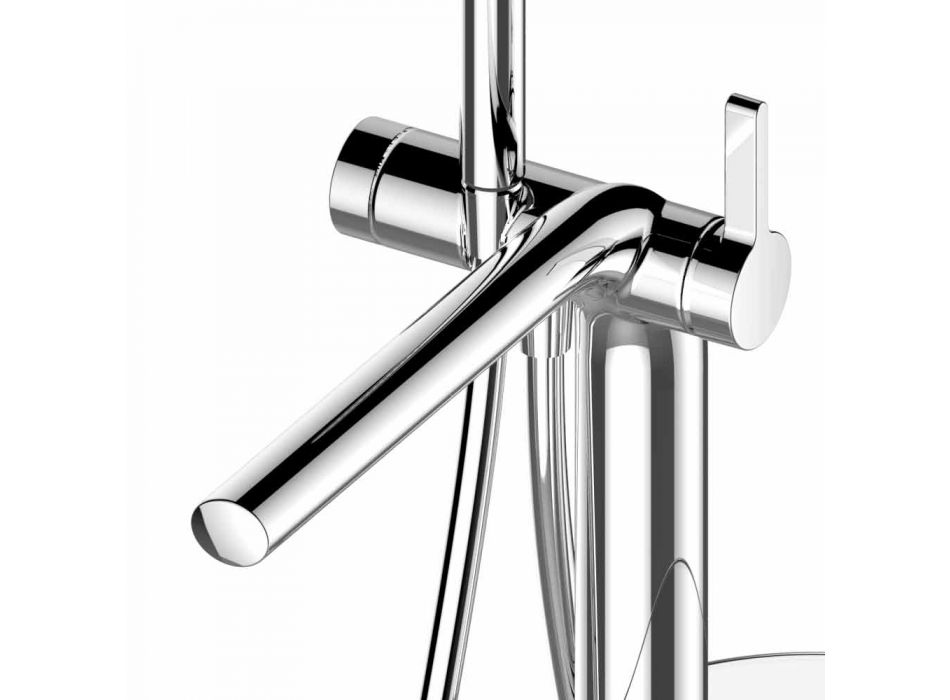 Modern 1-grepps badkarblandare med duschhuvud av metall - Pinto Viadurini