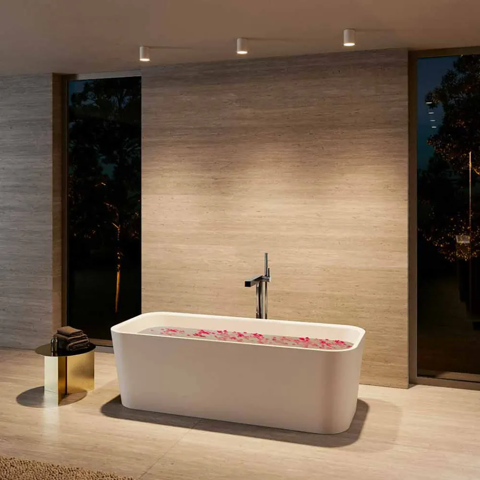 Modern 1-greppsblandare för badkar i förkromad metall - Girino Viadurini