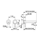Square Design Väggmonterad Engrepps tvättställsblandare - Erik Viadurini