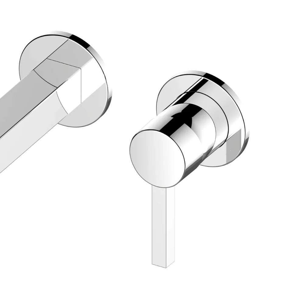 Square Design Väggmonterad Engrepps tvättställsblandare - Erik Viadurini