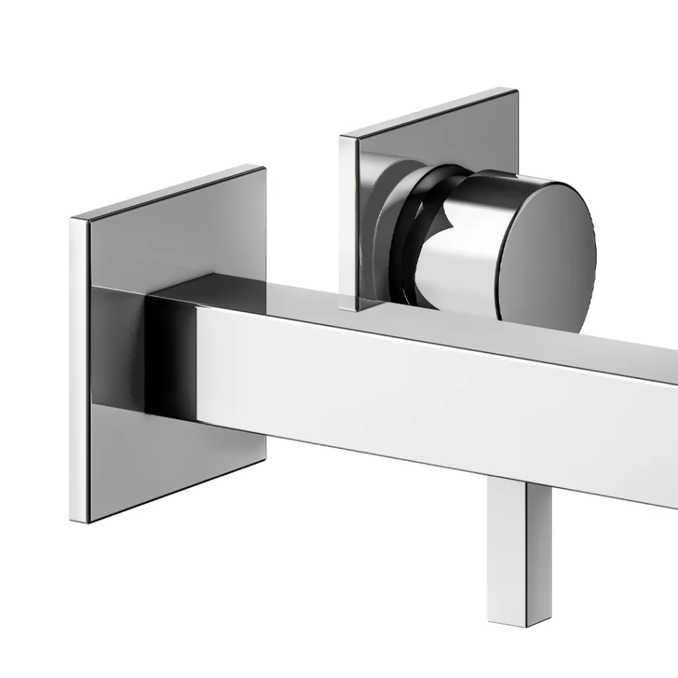 Engrepps vägghängd tvättställsblandare i mässing - Erik Viadurini