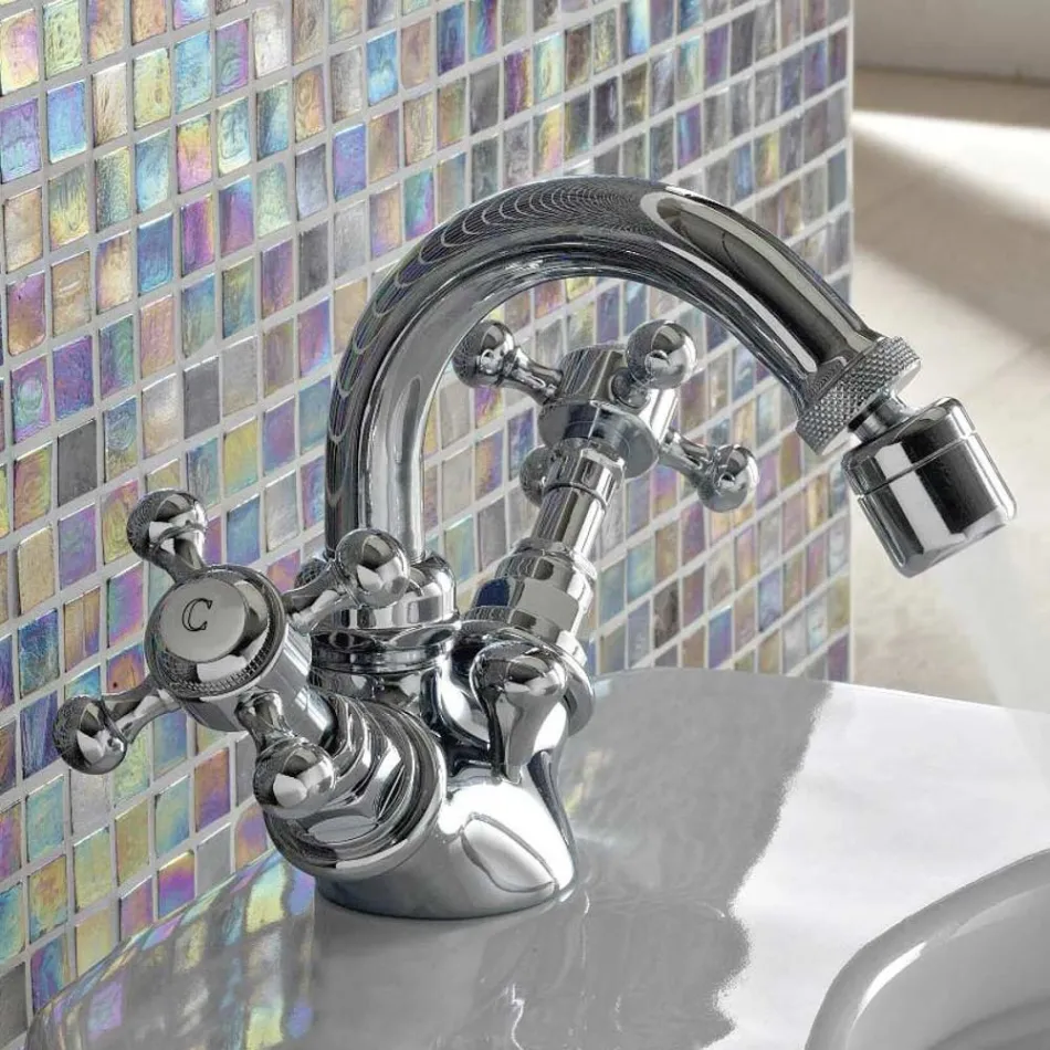 Vintage enkelhåls bidéblandare i mässing Tillverkad i Italien - Elisea Viadurini