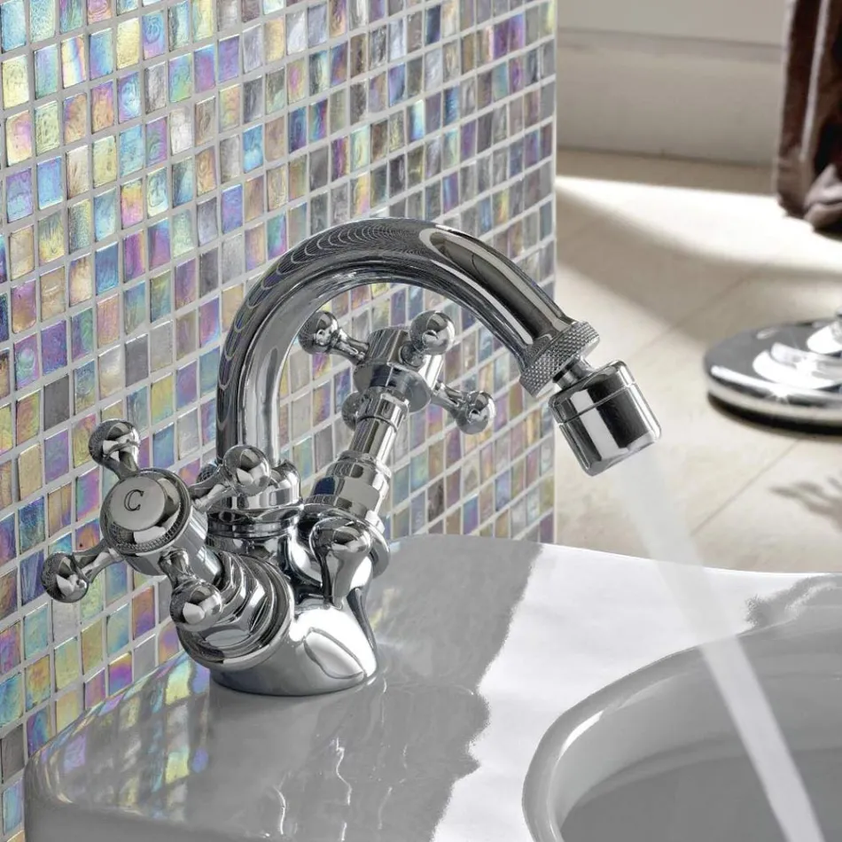 Vintage enkelhåls bidéblandare i mässing Tillverkad i Italien - Elisea Viadurini