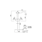 Vintage design enhåls handfatsblandare i mässing Tillverkad i Italien - Ursula Viadurini