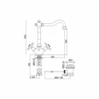 Enhåls tvättställsblandare i mässing Classic Design tillverkad i Italien - Lisca Viadurini