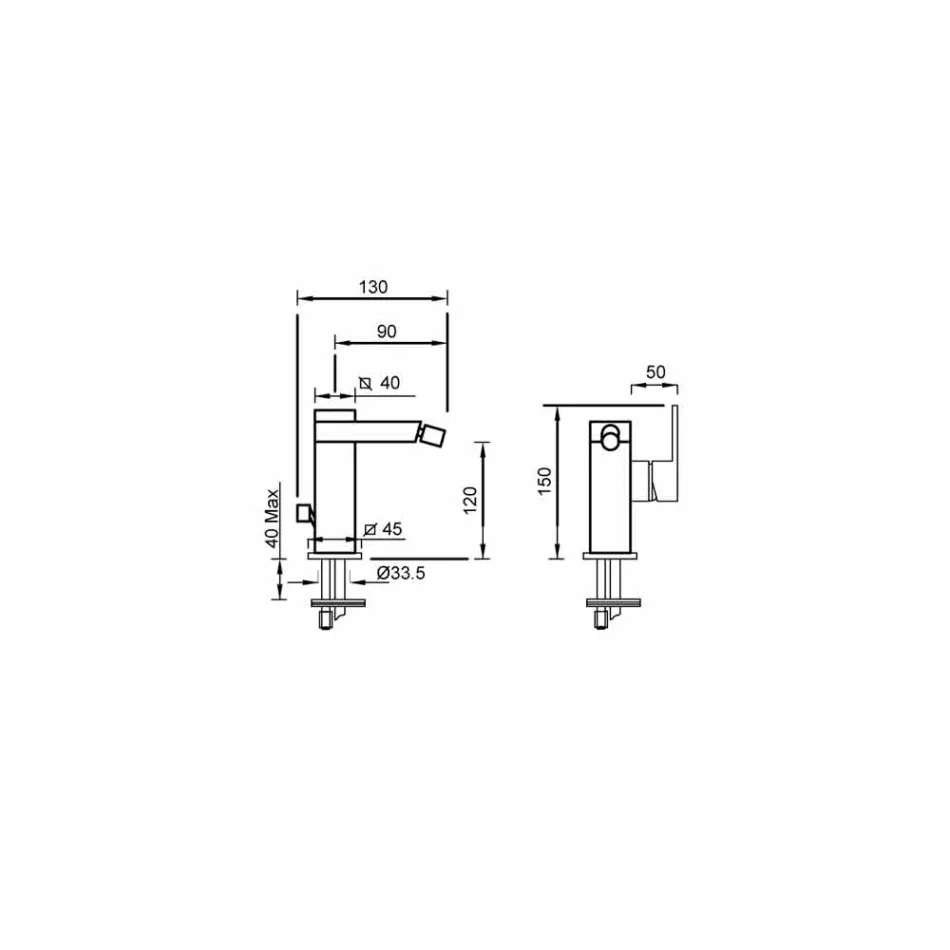 Tillverkad i Italien Bidéblandare med sidospak - Panela Viadurini