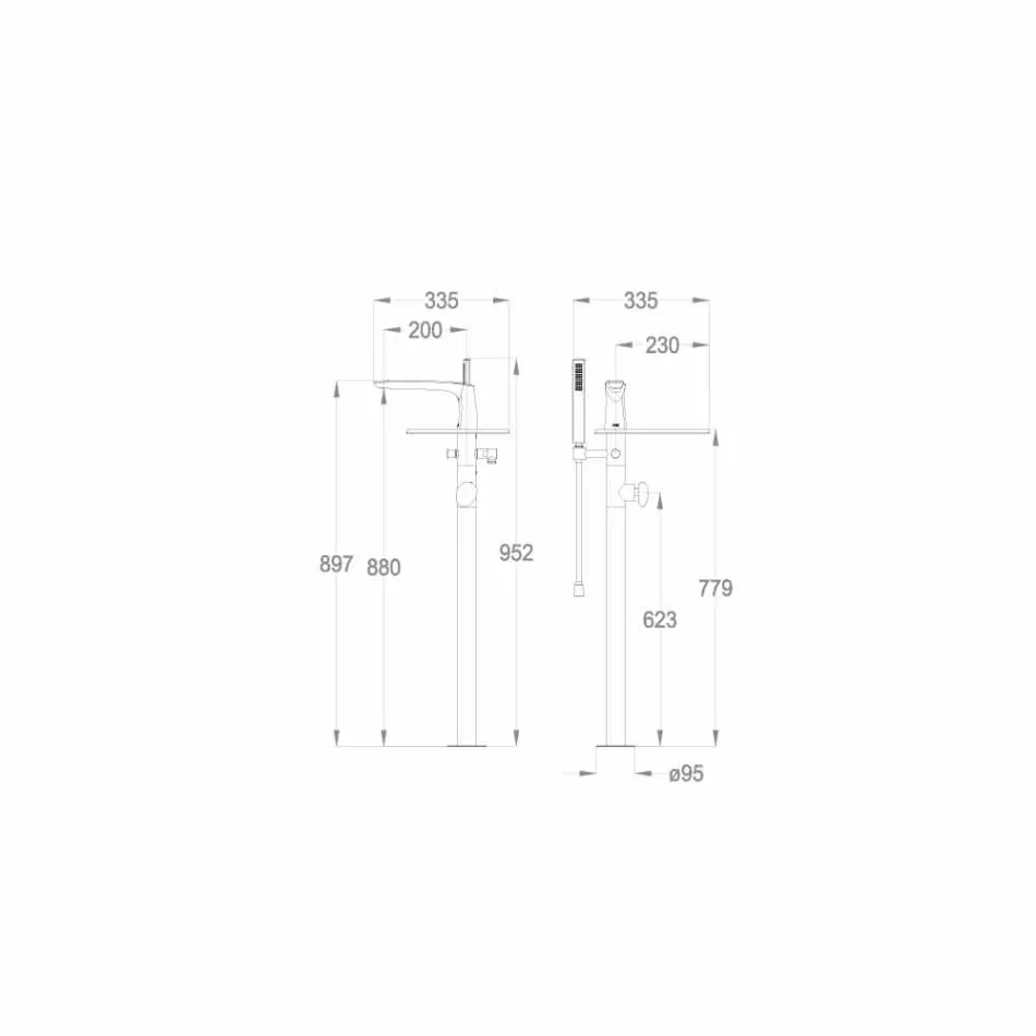 Modern golvbeläggningsblandare tillverkad i Italien - Palimio Viadurini