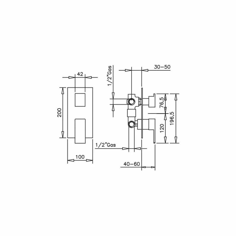 Made in Italy Design 3-vägs duschblandare - Bibo Viadurini