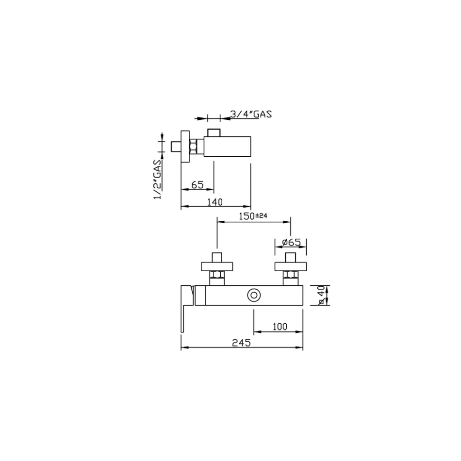 Designer extern duschblandare i mässing Made in Italy - Bibo Viadurini