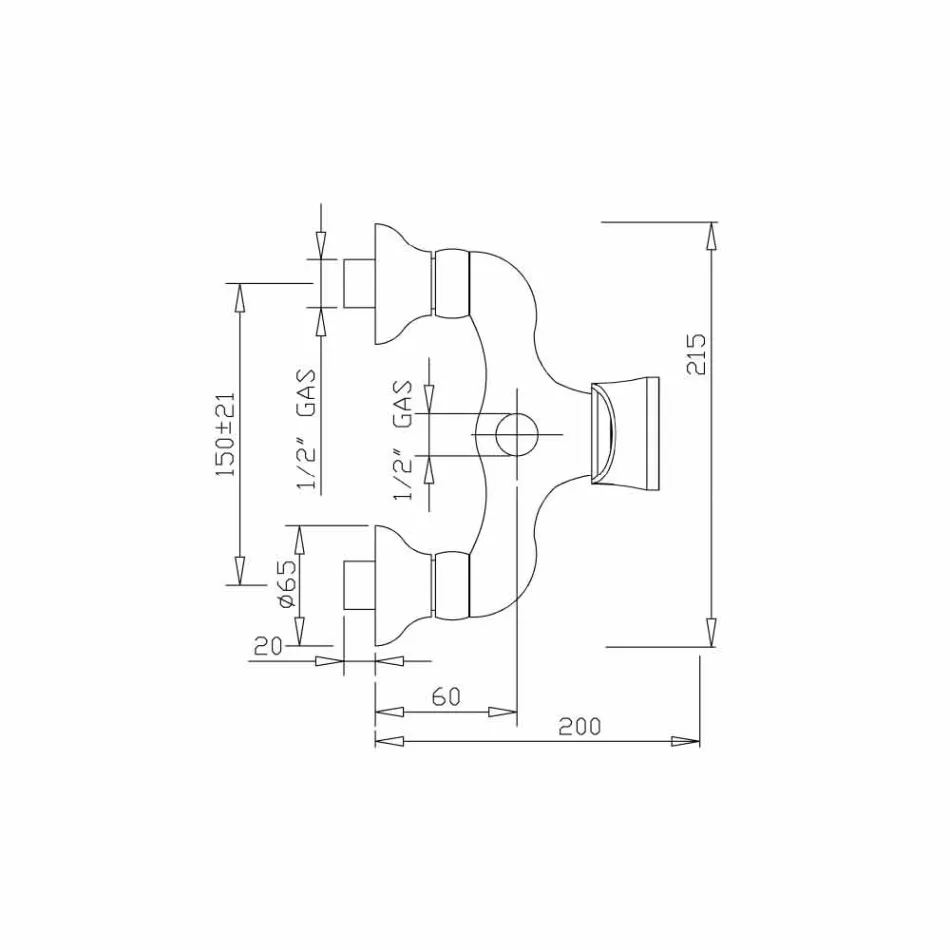 Designblandare för utomhusdusch i mässing Made in Italy - Neno Viadurini