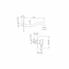 Väggmonterad handfatblandare i mässing Tillverkad i Italien - Neno Viadurini