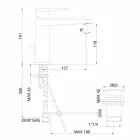 Tvättställsblandare med avlopp i kromfinish Tillverkad i Italien - Galla Viadurini