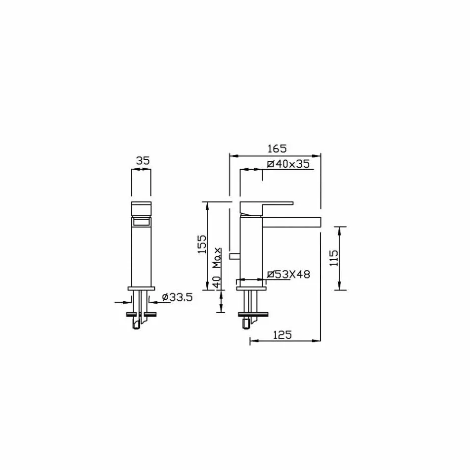 Handfatblandare med mässingsavlopp Tillverkad i Italien - Bibo Viadurini