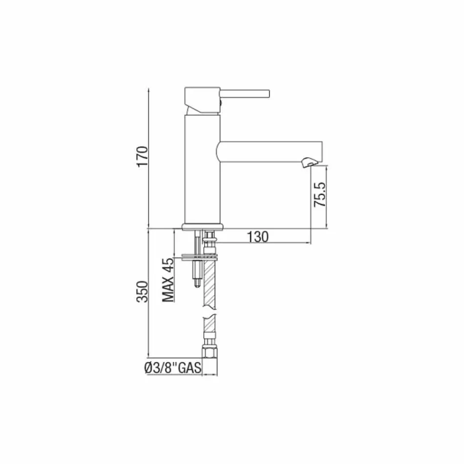 Modern badrumsblandare för krom mässing tillverkad i Italien - Ermia Viadurini