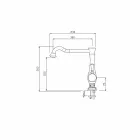 Tvättställsblandare med hög vridbar pip Tillverkad i Italien - Neno Viadurini