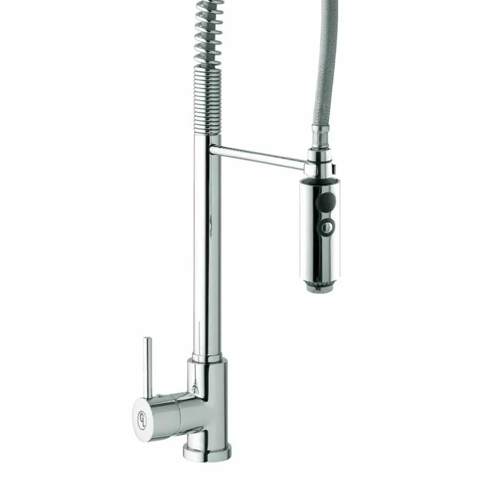 Tvättställsblandare i mässing med handdusch tillverkad i Italien - Kalimo Viadurini