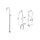 Golvstående diskbänksblandare i AISI 316L stål Tillverkad i Italien - Artigli Viadurini