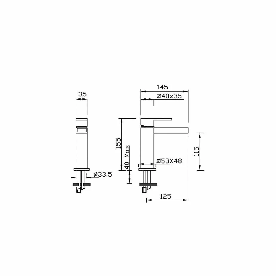 Design Tvättställsblandare utan avlopp Tillverkad i Italien - Bibo Viadurini