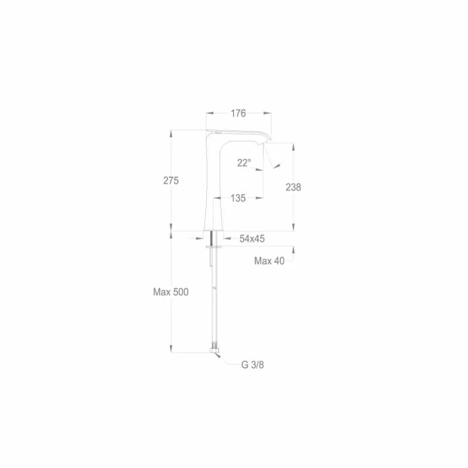 Tillverkad i Italien Design Chrome Messing Basin Mixer - Bonina Viadurini