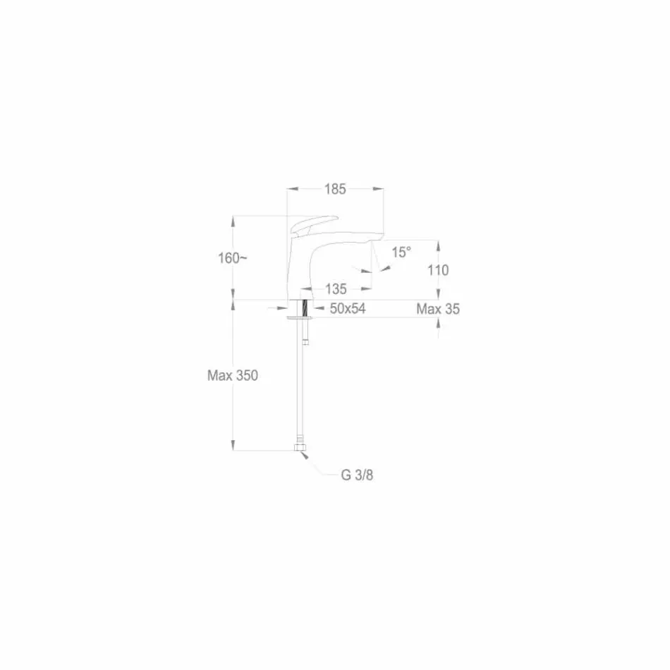 Tillverkad i Italien Design Brass Basin Mixer - Filipo Viadurini