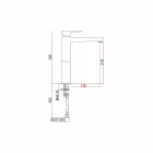 Mässing Utökad handfatblandare utan avlopp Tillverkad i Italien - Sindra Viadurini