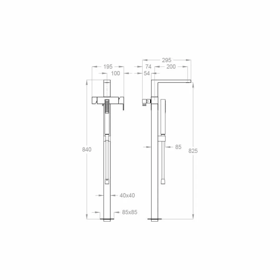 Modern golvbadblandare tillverkad i Italien - Pirio Viadurini