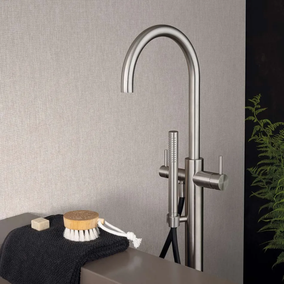 Extern golvstående badkarsblandare i AISI 316L rostfritt stål - klor Viadurini