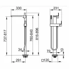 Modern badkarblandare med handdusch och flexibel slang - Etto Viadurini
