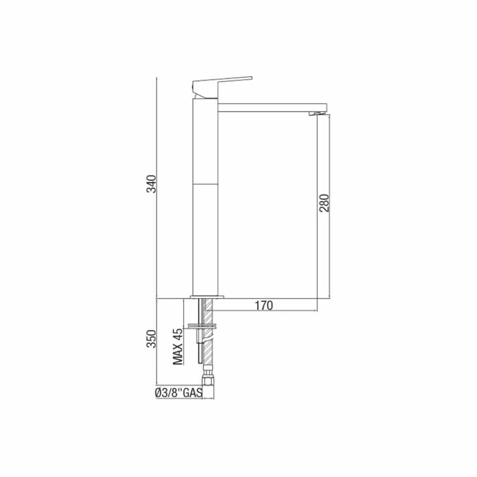 Utökad tvättställsblandare utan avlopp Tillverkad i Italien - Medida Viadurini