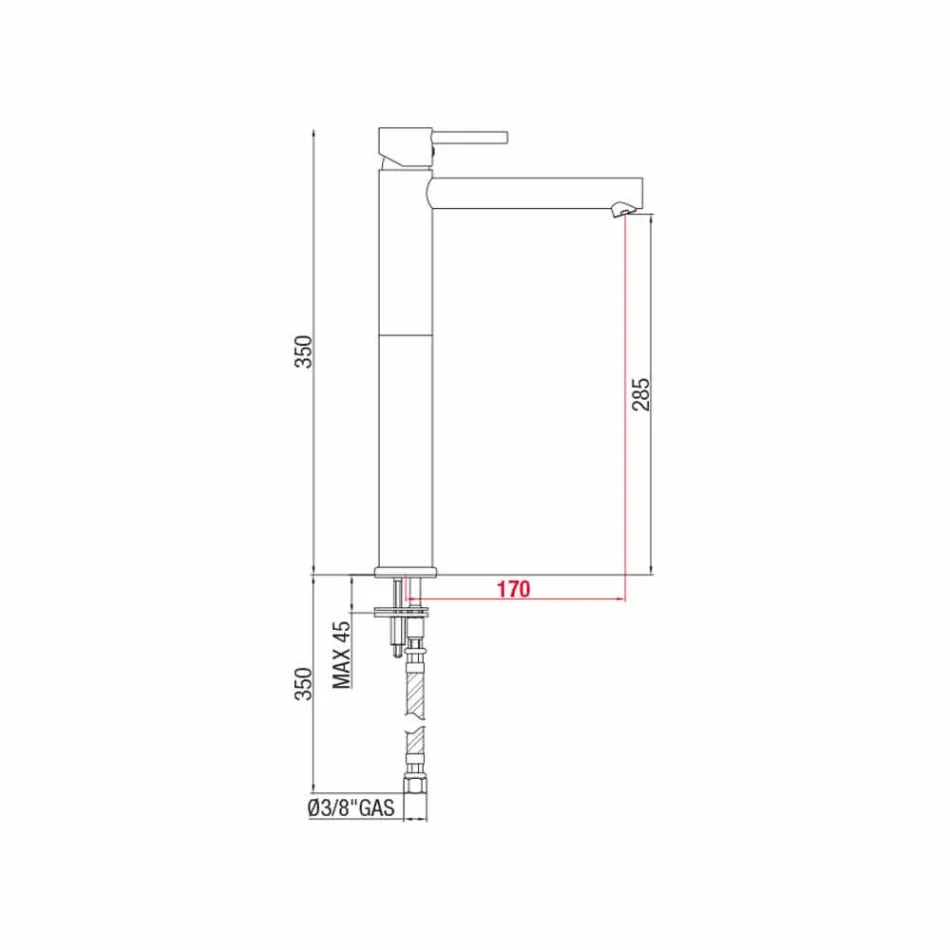 Utökad handfatblandare utan avlopp Tillverkad i Italien - Ermia Viadurini