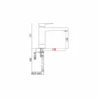 Utökad mixer utan avlopp för tvättställ i mässing Made in Italy - Sindra Viadurini