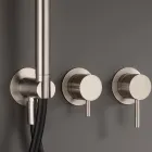 Inbyggd badkarsblandare med 3 uttag i AISI 316L stål - Artigli Viadurini