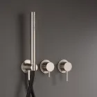 Inbyggd badkarsblandare med 3 uttag i AISI 316L stål - Artigli Viadurini