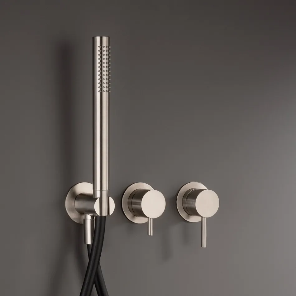 Inbyggd badkarsblandare med 3 uttag i AISI 316L stål - Artigli Viadurini