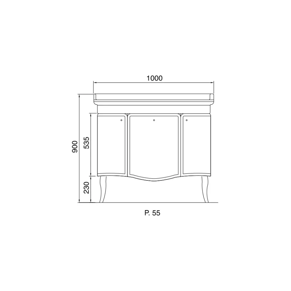 Skåp med två dörrar och blank lackad korg Tillverkad i Italien - Godis Viadurini