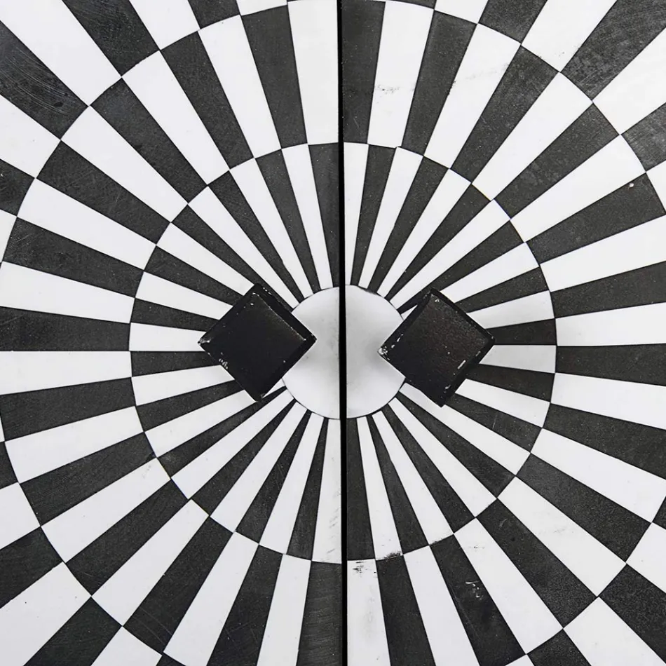 Etniskt mosaikskåp 4 dörrar 6 lådor i mangoträ - Vanitoso Viadurini