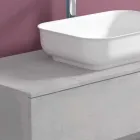 Upphängda badrumsmöbler med handfat, design i 4 ytor - Paoletto Viadurini