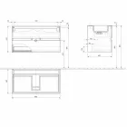 Upphängningsskåp för badrum med integrerat tvättställ i 3 dimensioner - Marione Viadurini