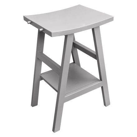 Badrumsmöbler med träfinish och grå halvböjd topp - Raomi Viadurini