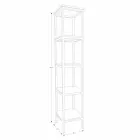 Kolonn badrumsskåp i teak och stål med 4 öppna hyllor - Tamburino Viadurini