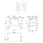 Golvstående badrumsskåp i blå teak och praktisk hylla med halvböjd topp - Crina Viadurini