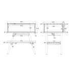 Golv badrumsskåp i återvunnen teak och vit stödskiva - Gatien Viadurini