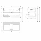 Badrumsskåp med inbyggt handfat, modern upphängd design - Casimira Viadurini