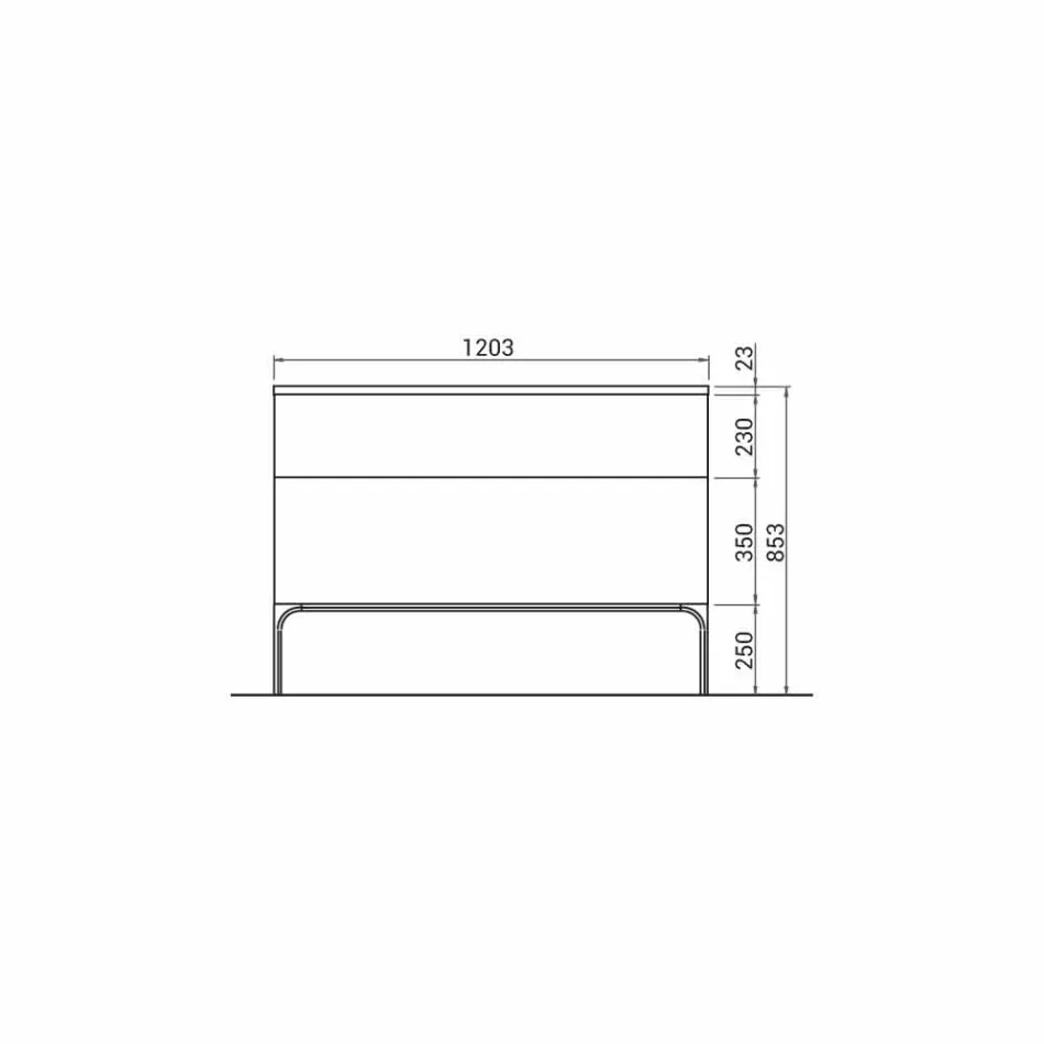 Badrumsskåp med handfat i lackat trä 120x85x46cm Amber, tillverkat i Italien Viadurini