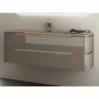 Badrumsskåp med integrerad design träfack Arya, tillverkad i Italien Viadurini