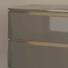 Badrumsskåp med integrerad design träfack Arya, tillverkad i Italien Viadurini