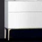 Badrumsskåp med integrerat modernt handfat Amber, harts och lackerat trä Viadurini